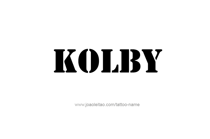 Tattoo Design  Name Kolby   