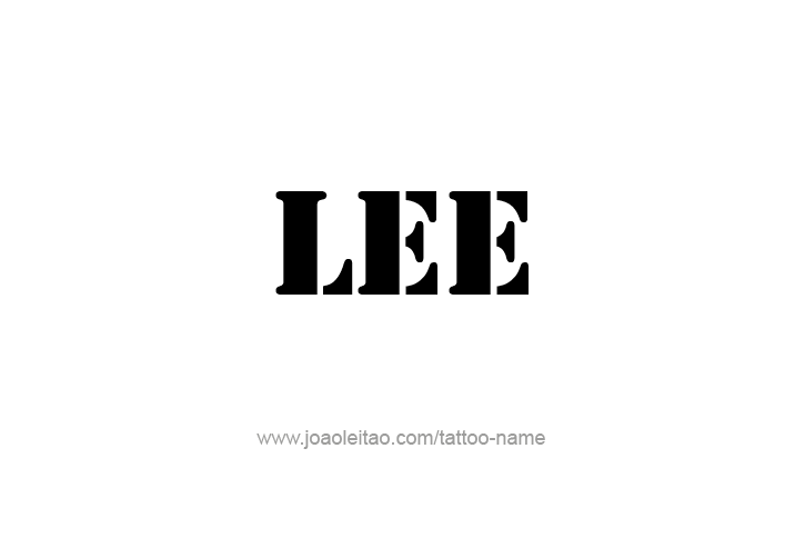 Tattoo Design  Name Lee   