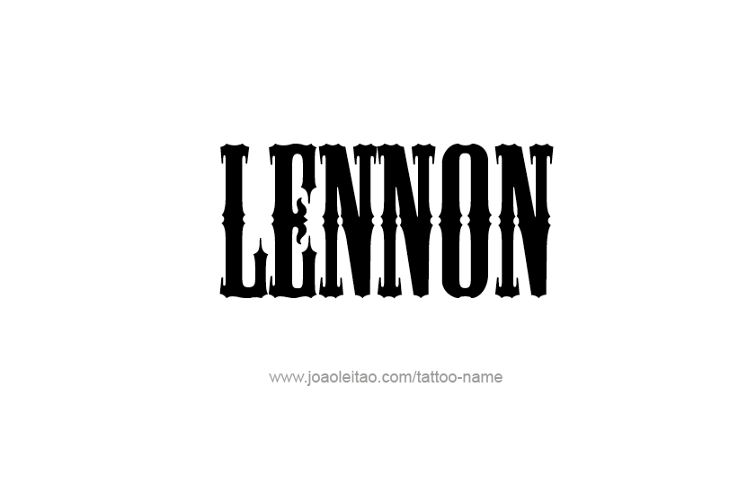 Tattoo Design  Name Lennon   