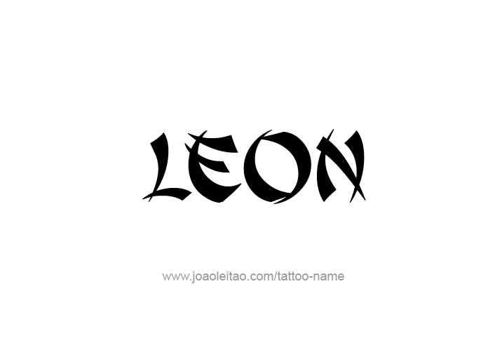 Tattoo Design  Name Leon