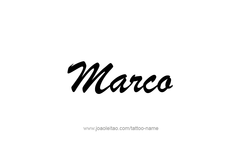 Marco Name Tattoo Designs