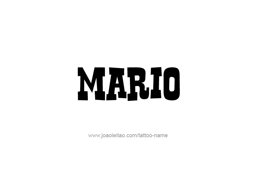 Tattoo Design  Name Mario   