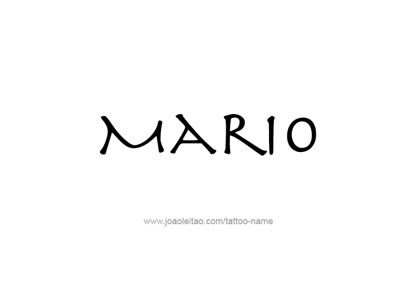 Tattoo Design  Name Mario   