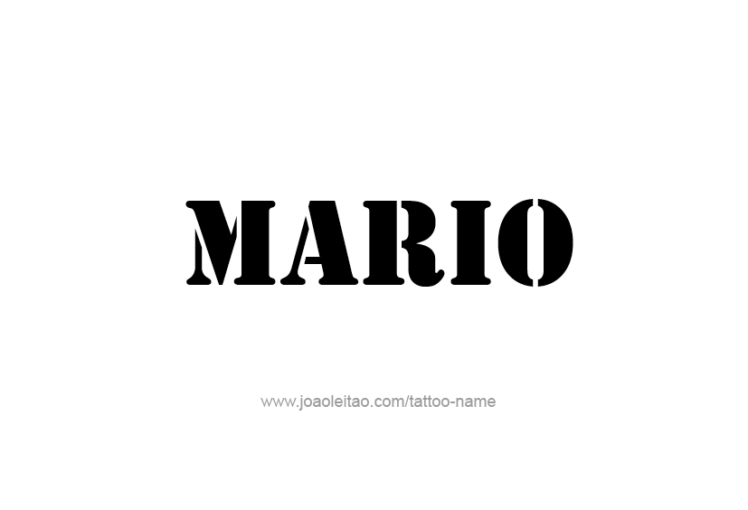 Tattoo Design  Name Mario   