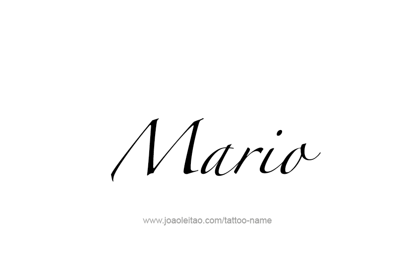 Tattoo Design  Name Mario   