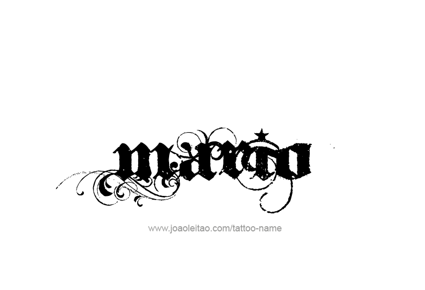 Tattoo Design  Name Mario   