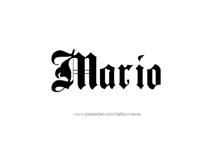 Tattoo Design  Name Mario   