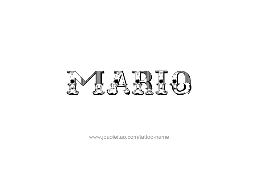 Tattoo Design  Name Mario   