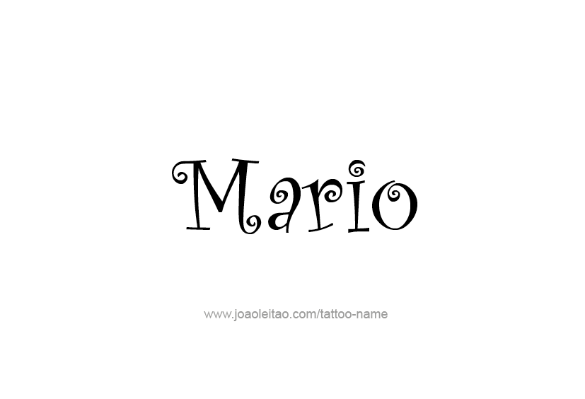 Tattoo Design  Name Mario   