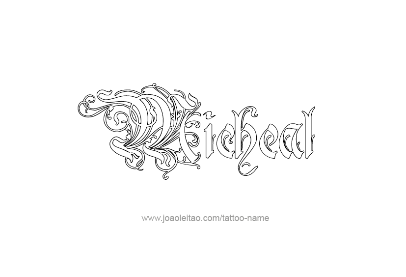 Tattoo Design  Name Micheal   