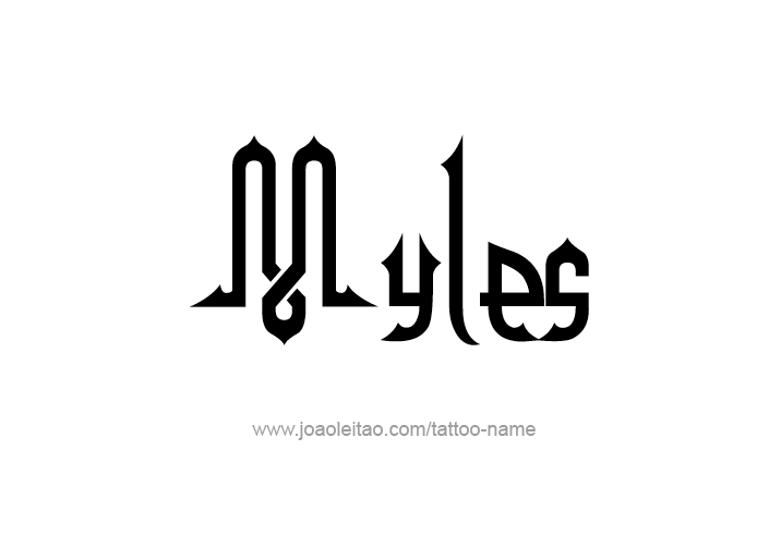 Tattoo Design  Name Myles   