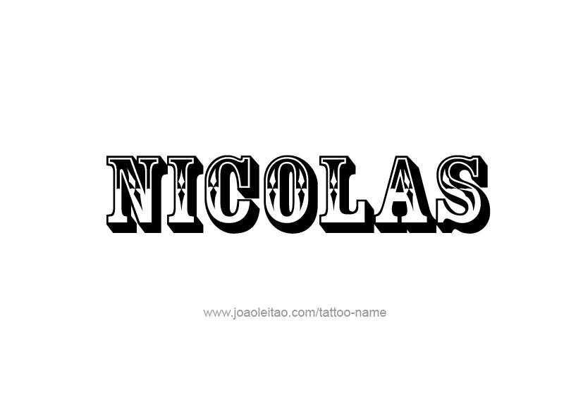 Tattoo Design  Name Nicolas   