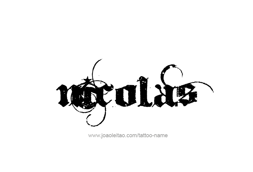 Tattoo Design  Name Nicolas   