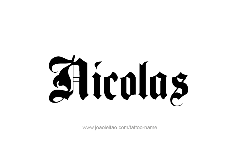 Tattoo Design  Name Nicolas   