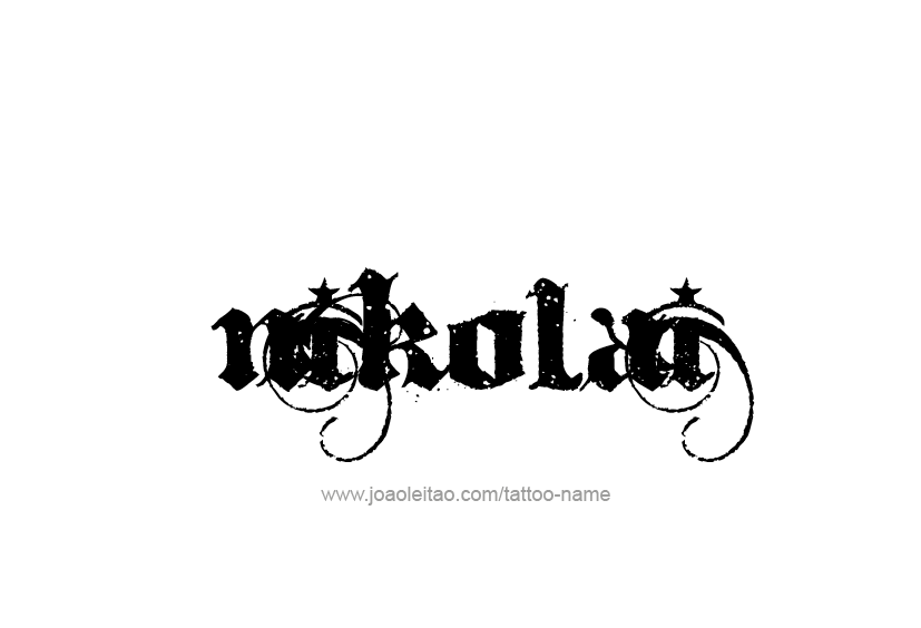 Tattoo Design  Name Nikolai   