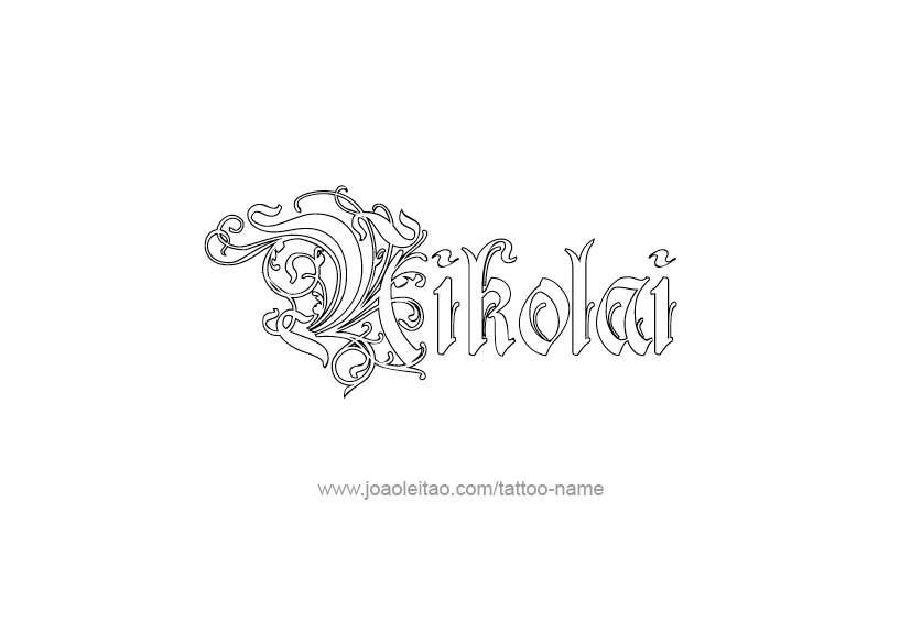 Tattoo Design  Name Nikolai   