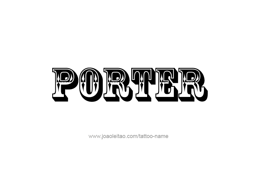 Tattoo Design  Name Porter   