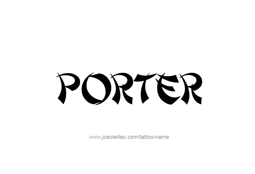 Tattoo Design  Name Porter
