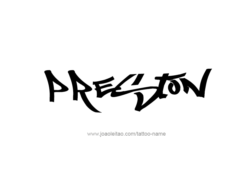Preston Name Tattoo Designs