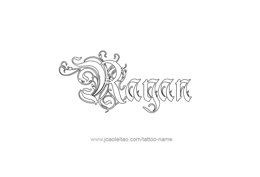 Tattoo Design  Name Rayan   