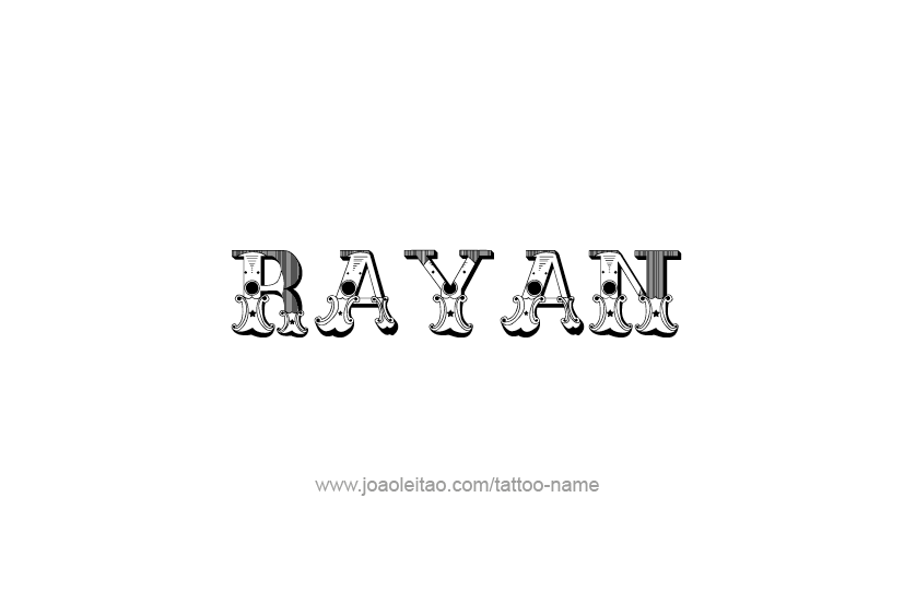 Tattoo Design  Name Rayan   