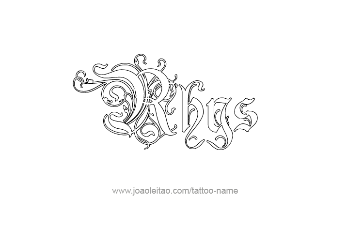 Tattoo Design  Name Rhys   