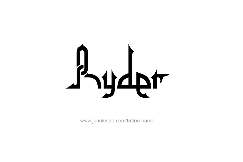 Tattoo Design  Name Ryder   