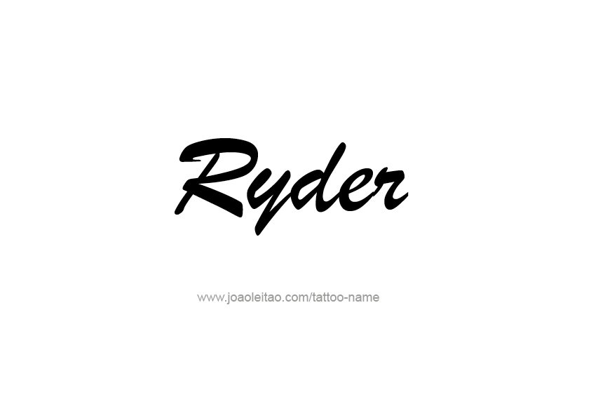 Tattoo Design  Name Ryder   