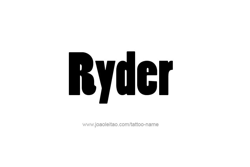 Tattoo Design  Name Ryder   