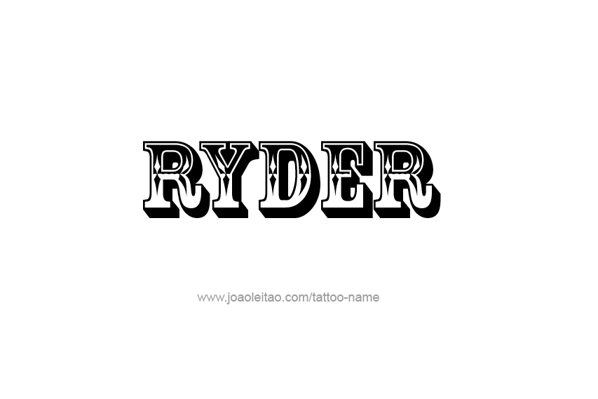 Tattoo Design  Name Ryder   