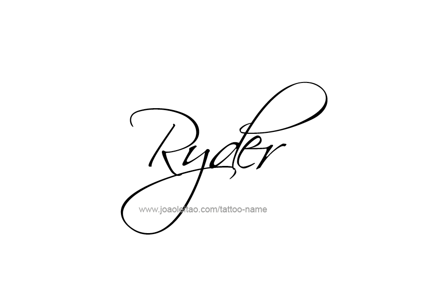 Tattoo Design  Name Ryder   