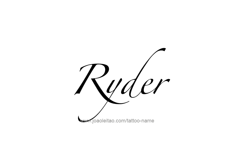 Tattoo Design  Name Ryder   