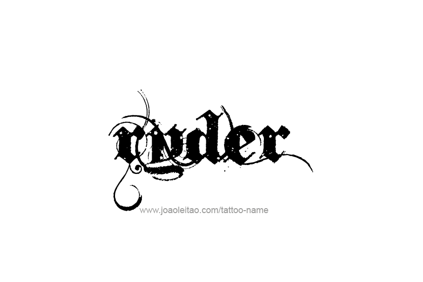 Tattoo Design  Name Ryder   
