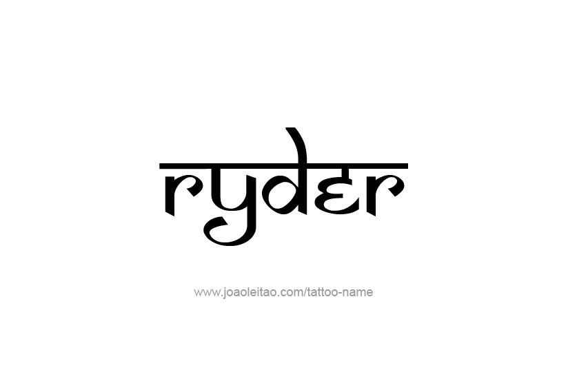 Tattoo Design  Name Ryder   