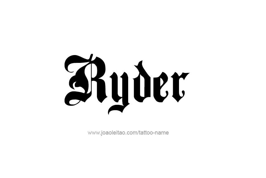 Tattoo Design  Name Ryder   