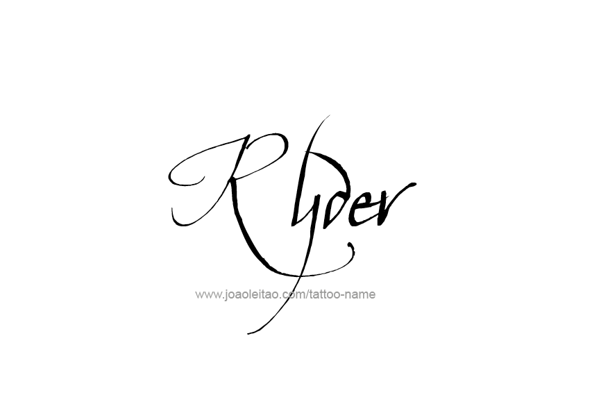 Tattoo Design  Name Ryder   