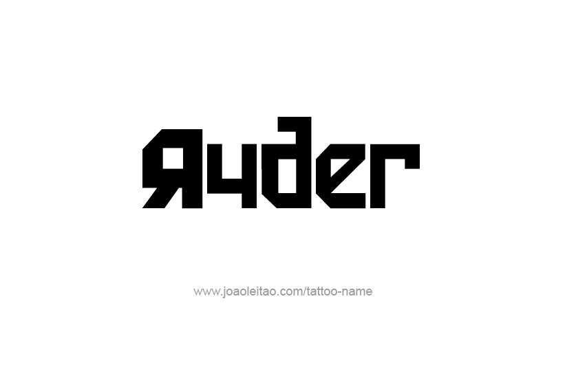 Tattoo Design  Name Ryder   