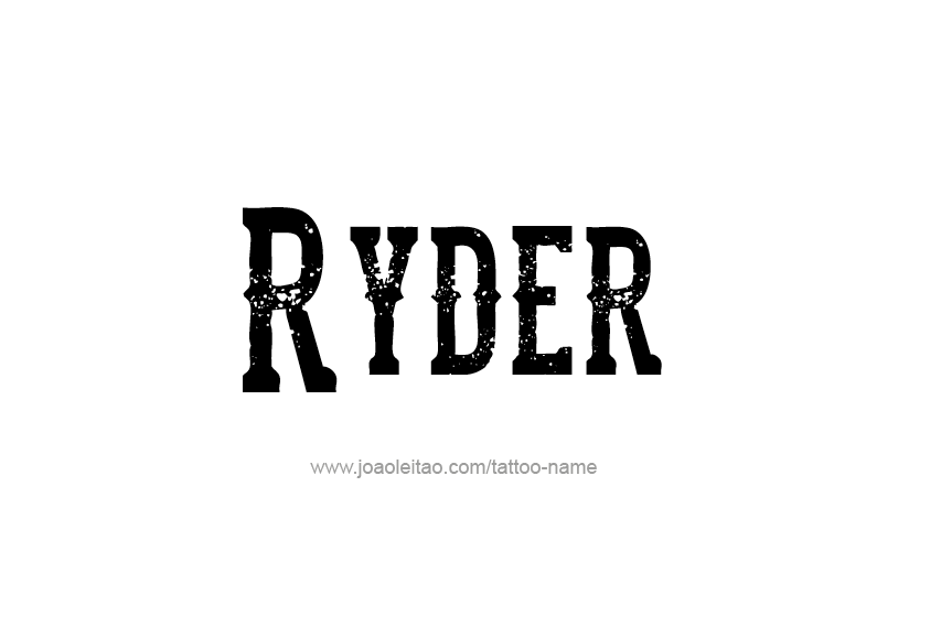 Tattoo Design  Name Ryder   