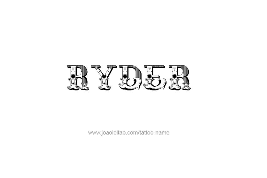 Tattoo Design  Name Ryder   