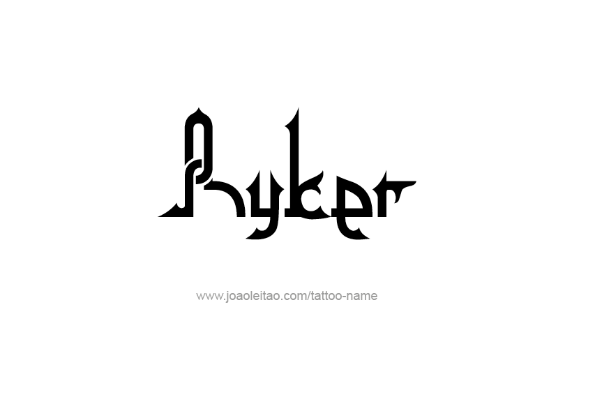 Tattoo Design  Name Ryker   