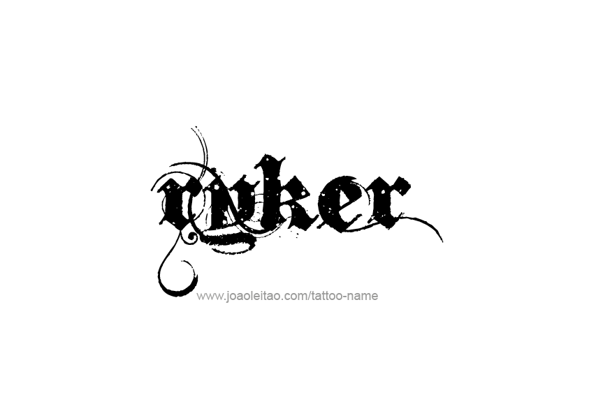 Tattoo Design  Name Ryker   