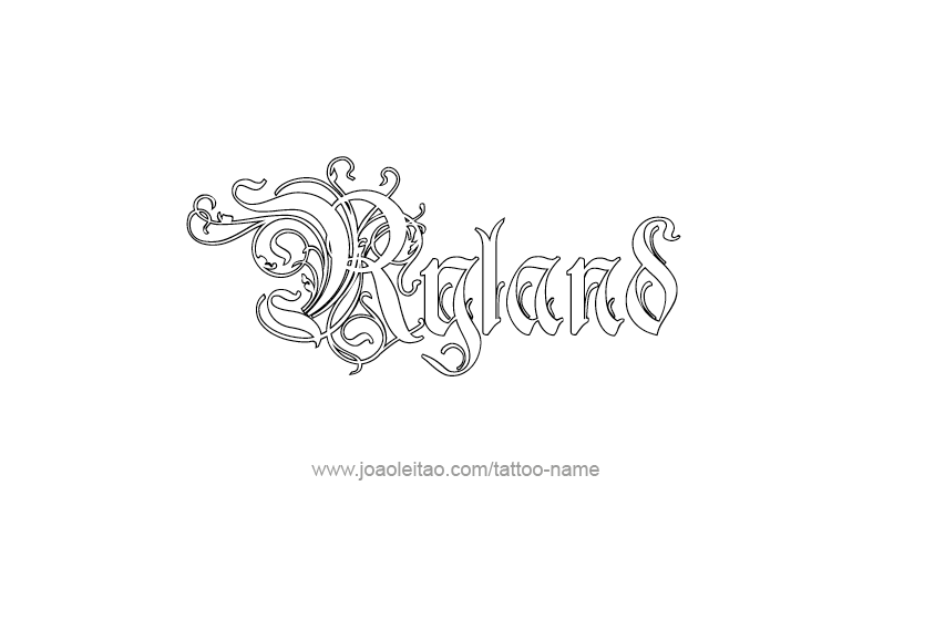 Tattoo Design  Name Ryland   