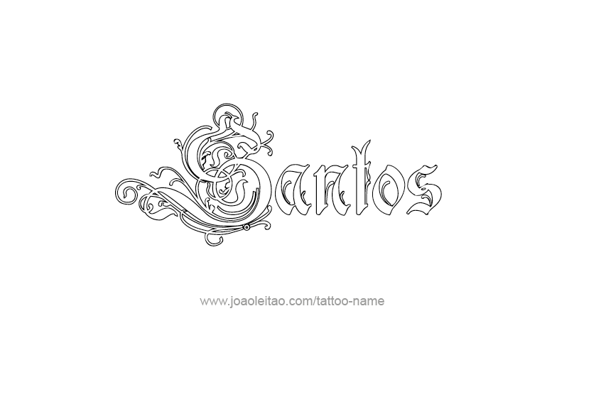 Tattoo Design  Name Santos   