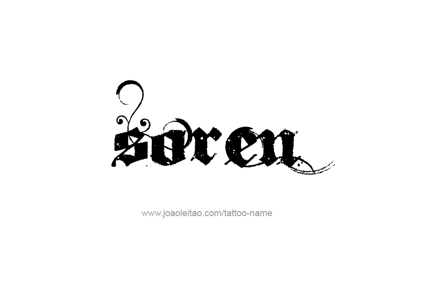 Tattoo Design  Name Soren   