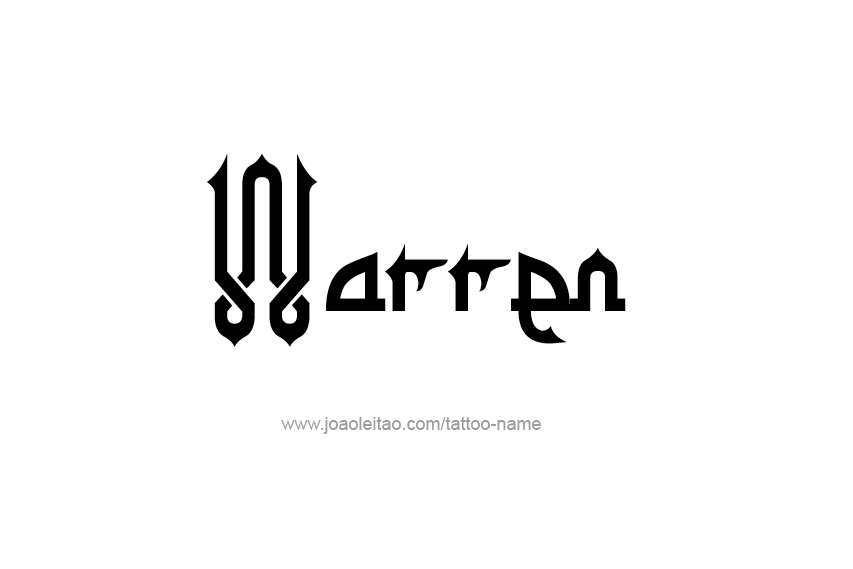 Tattoo Design  Name Warren   