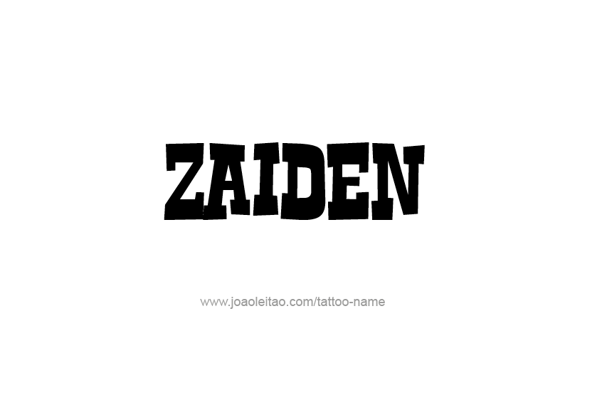 Tattoo Design  Name Zaiden   