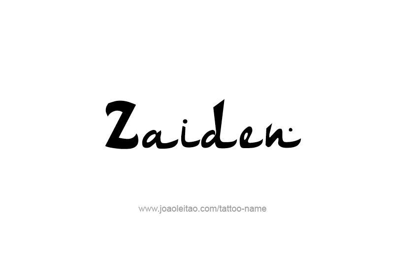 Tattoo Design  Name Zaiden   