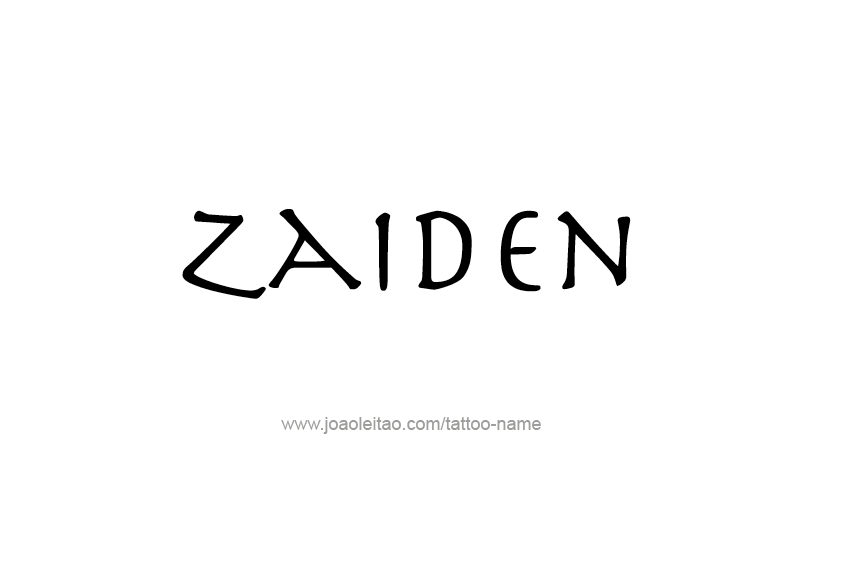 Tattoo Design  Name Zaiden   