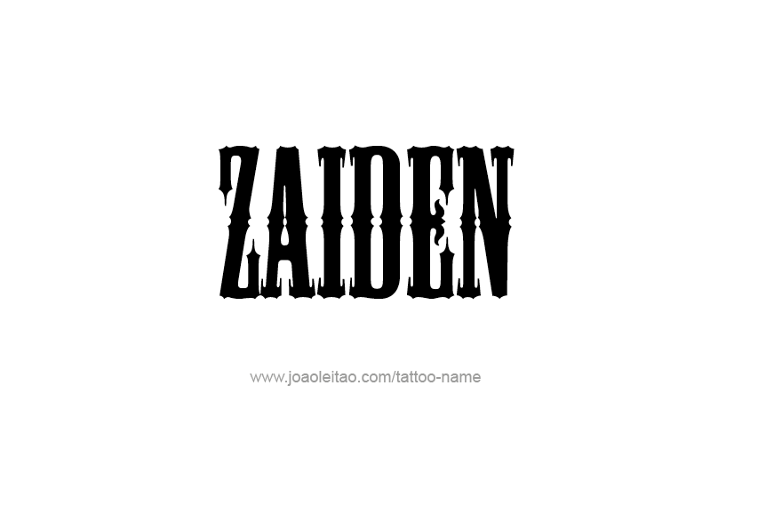 Tattoo Design  Name Zaiden   