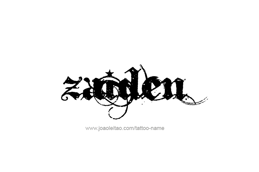 Tattoo Design  Name Zaiden   